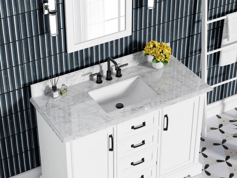 Rhoda 48" Vanity Set with Luxurious Carrara Marble Top