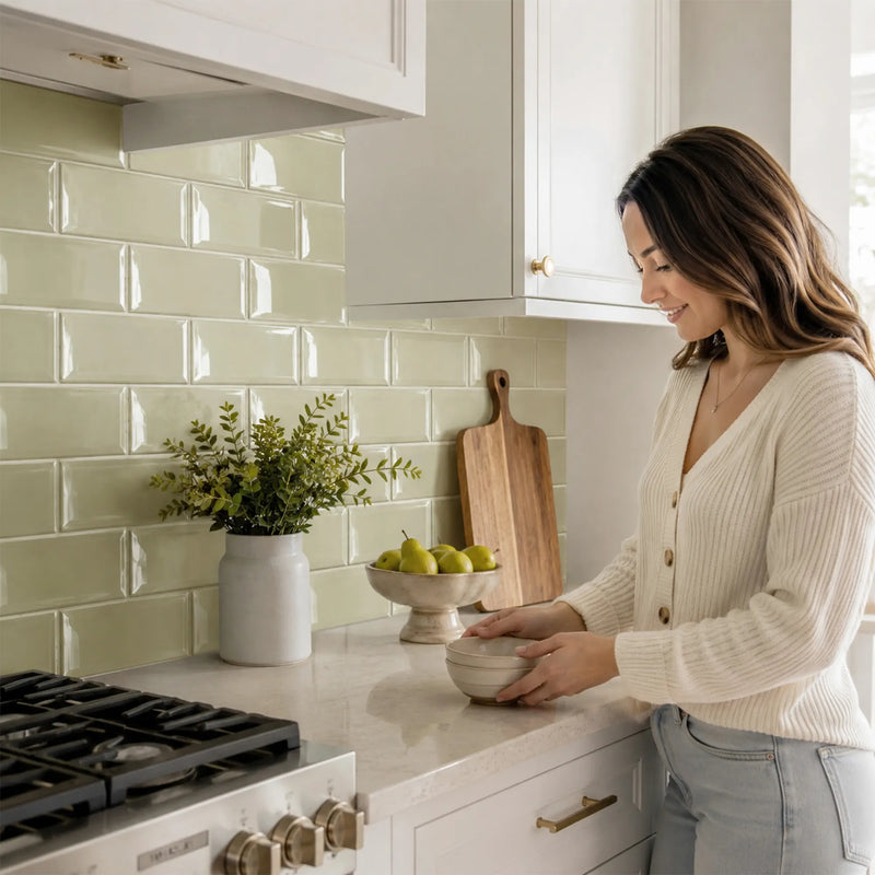 Bevel Nude 4-in x 8-in Glass Wall Tile( 1.98 sq. ft. /Box )
