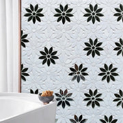 Interlocking Floral with Thassos & Antique Mirror 9-in x 11-in Waterjet Mosaic Floor and Wall Tile( 6.88 sq. ft. /Box )