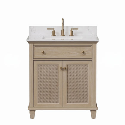 Ronnie 30" Vanity Set with White Carrara Quartz Top