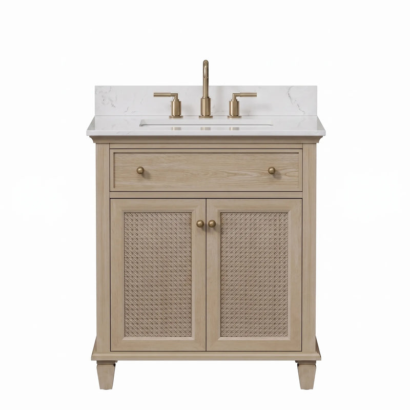 Ronnie 30" Vanity Set with White Carrara Quartz Top