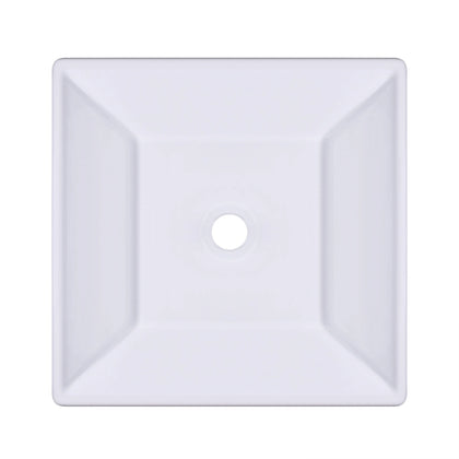 16" x 16" x 5" Square Modern White Ceramic Bathroom Vessel Sink