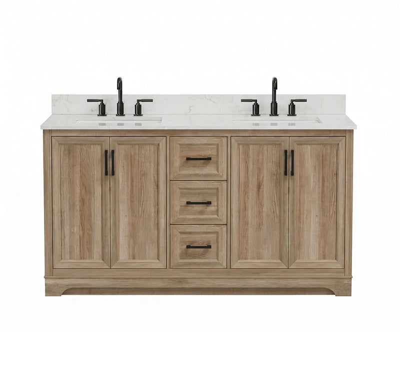 Retford 60" Vanity Family Set with Engineered Marble Top