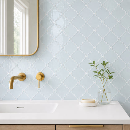 Arabesque Frosted 9-in x 12-in Glass Mosaic Wall Tile( 7.5 sq. ft. /Box )