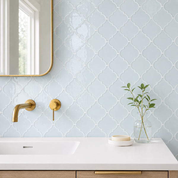 Arabesque Frosted 9-in x 12-in Glass Mosaic Wall Tile( 7.5 sq. ft. /Box )