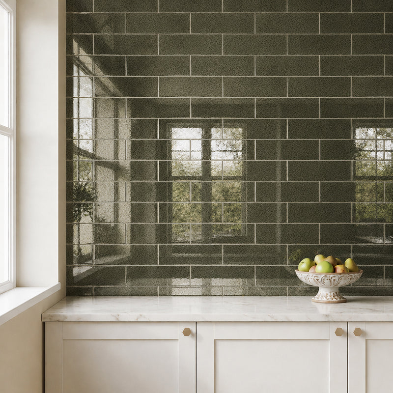 Antique Mirror 4-in x 12-in Unbeveled Glass Mosaic Wall Tile( 6.6 sq. ft. /Box )