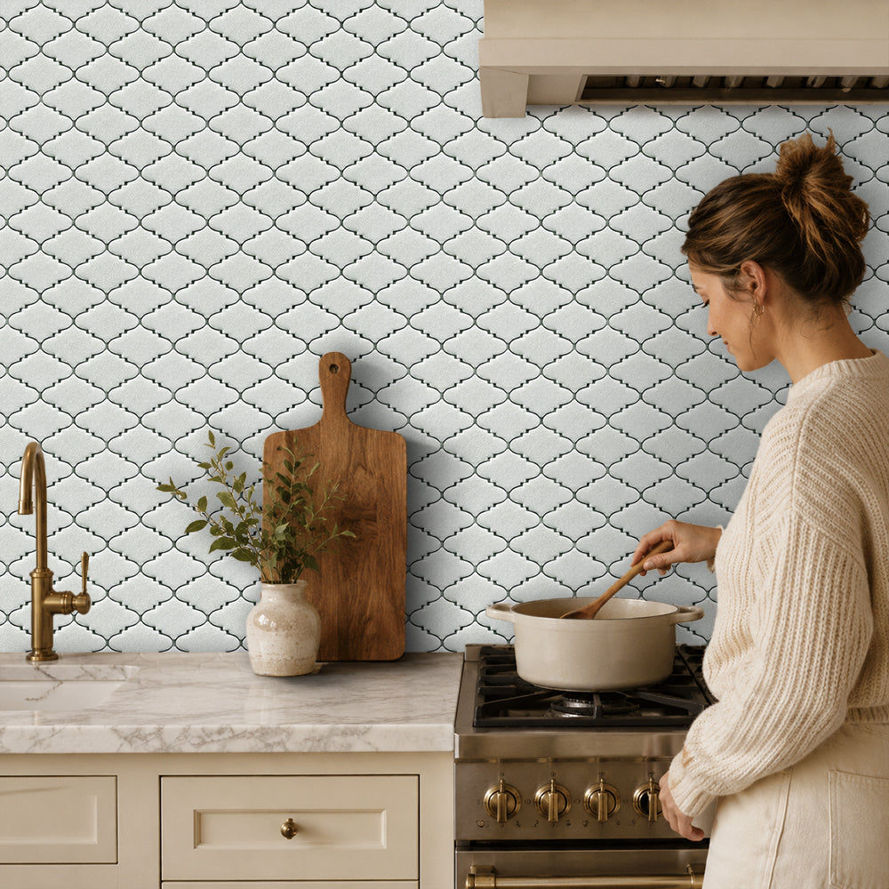 Blanco Crackled 10-in x 12-in Porcelain Mosaic Tile( 8.3 sq. ft. /Box )