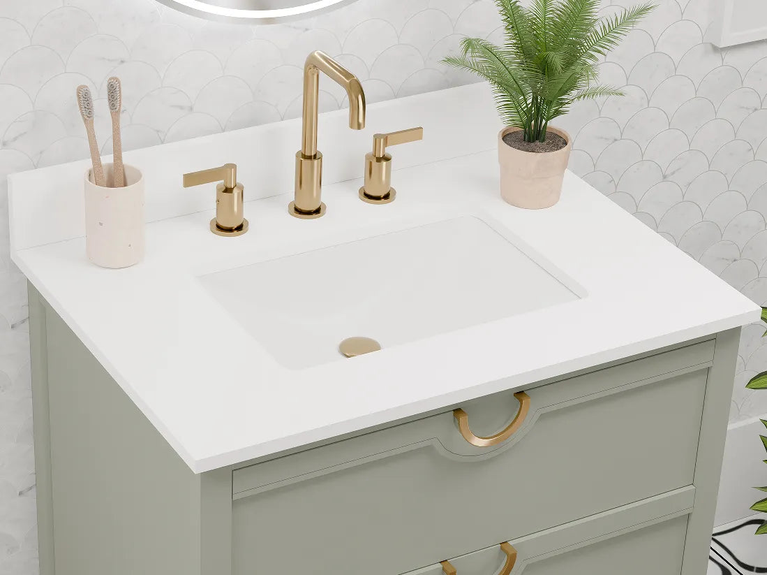 Yulan 30" Single Vanity With Pure White Quartz Top