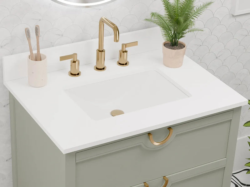 Yulan 30" Single Vanity With Pure White Quartz Top