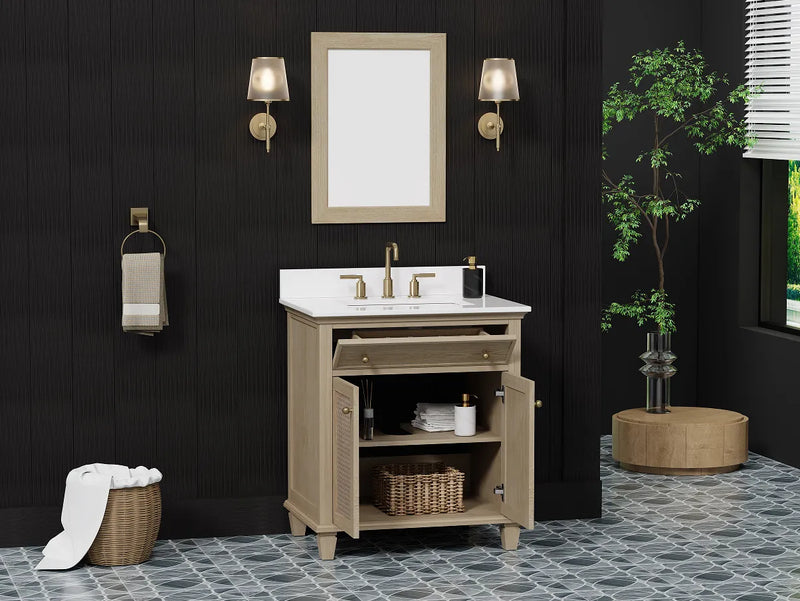 Ronnie 30" Vanity Set with Pure White Quartz top