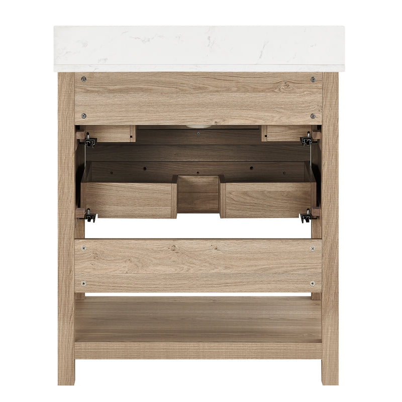 Encino 30" Single Vanity With Carrara White Quartz Stone Top