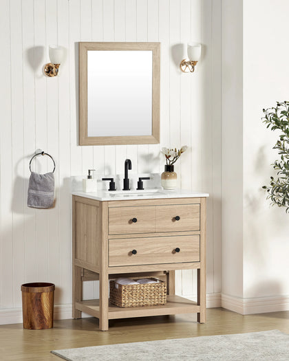 Encino 30" Single Vanity With Carrara White Quartz Stone Top