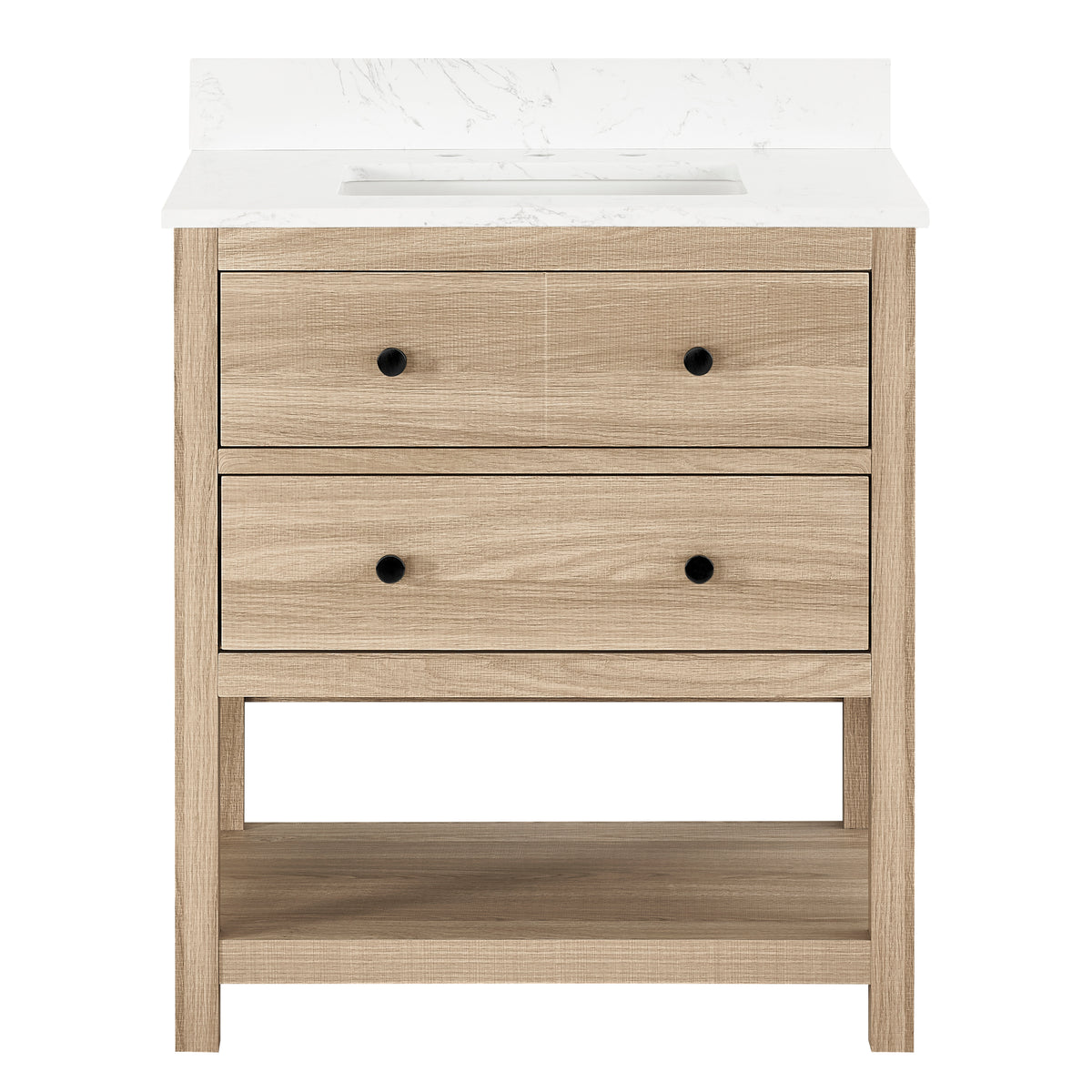 Encino 30" Single Vanity With Carrara White Quartz Stone Top