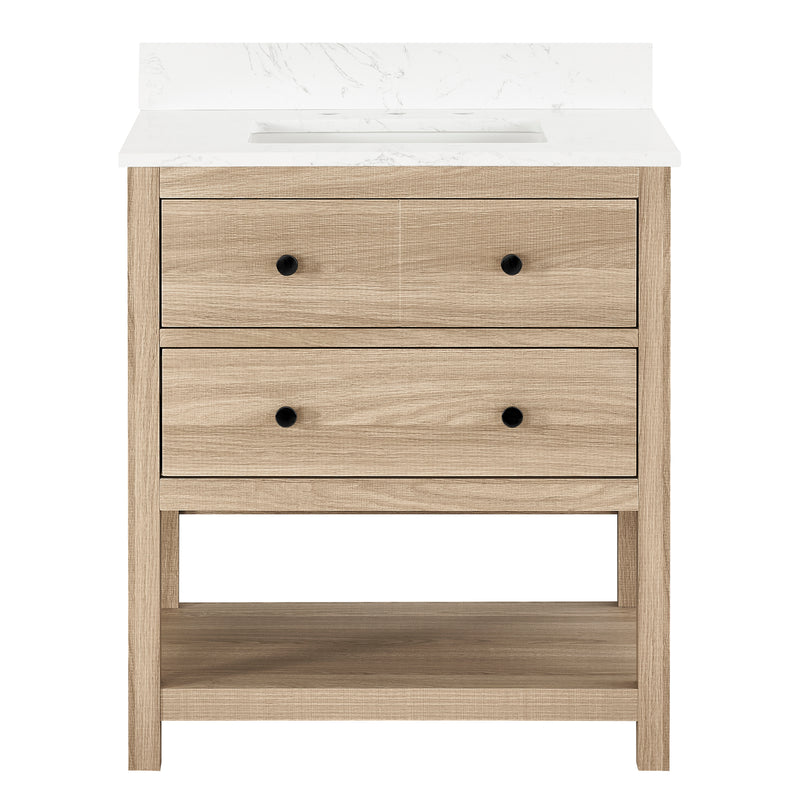 Encino 30" Single Vanity With Carrara White Quartz Stone Top