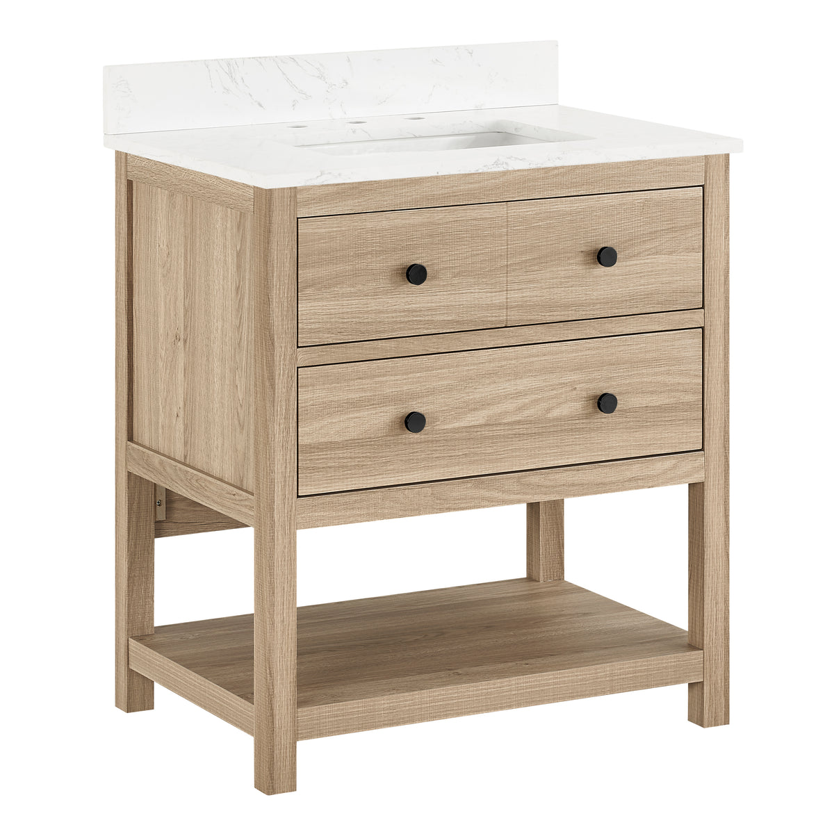 Encino 30" Single Vanity With Carrara White Quartz Stone Top