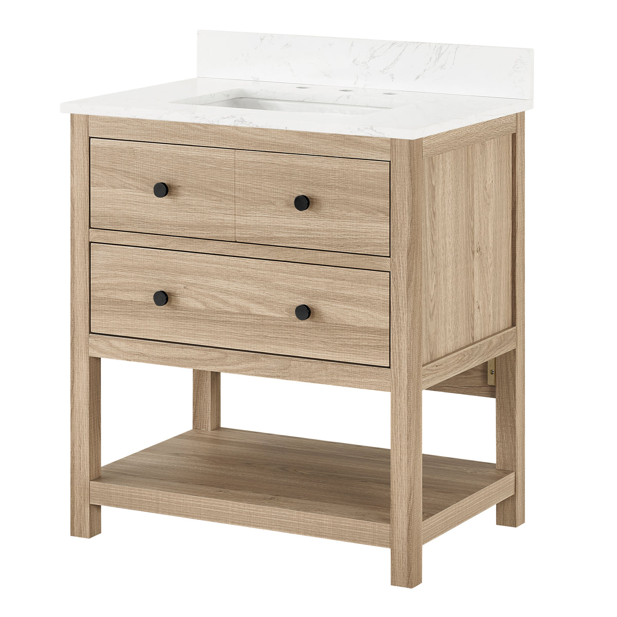 Encino 30" Single Vanity With Carrara White Quartz Stone Top