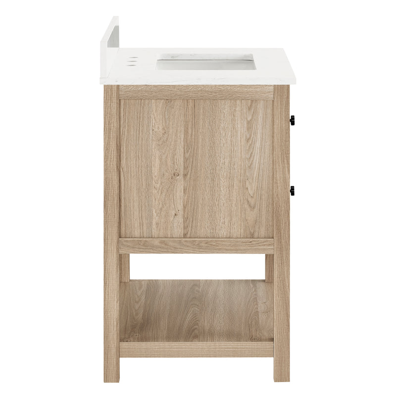 Encino 30" Single Vanity With Carrara White Quartz Stone Top