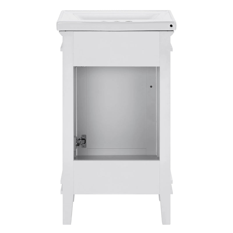 Elmington in Swan White Vanity 20" with Porcelain Top