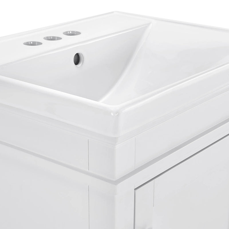 Elmington in Swan White Vanity 20" with Porcelain Top