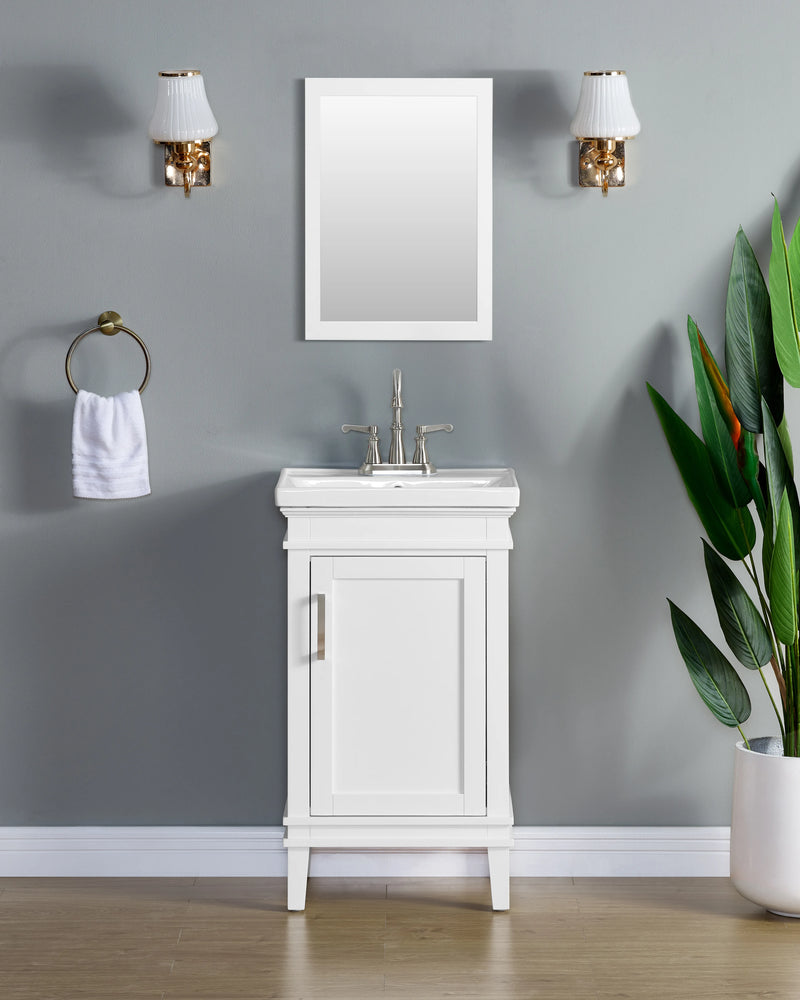 Elmington in Swan White Vanity 20" with Porcelain Top