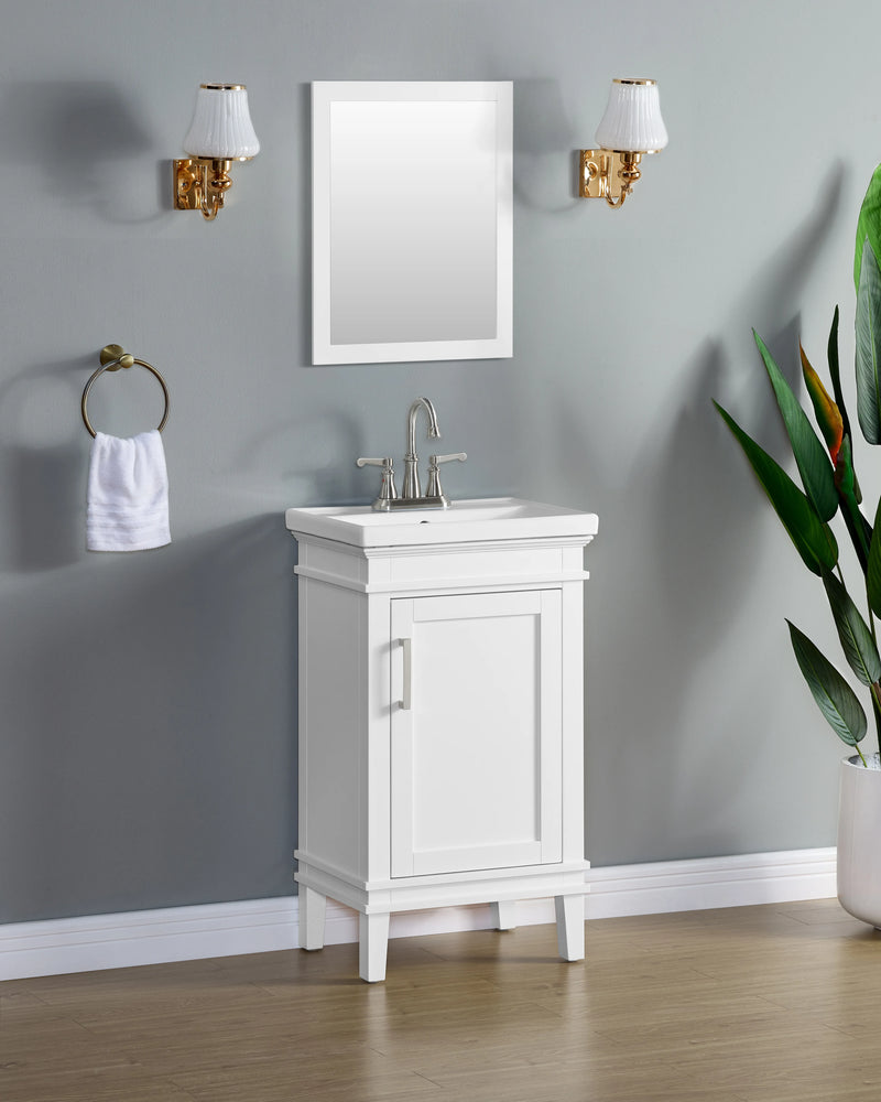 Elmington in Swan White Vanity 20" with Porcelain Top