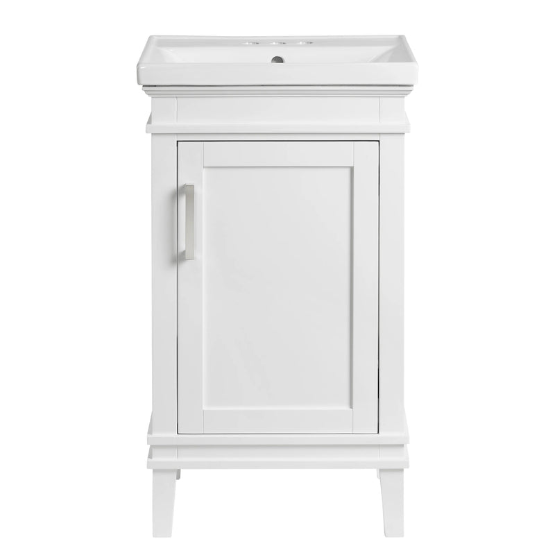 Elmington in Swan White Vanity 20" with Porcelain Top