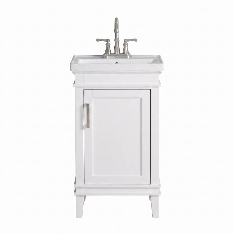 Elmington in Swan White Vanity 20" with Porcelain Top