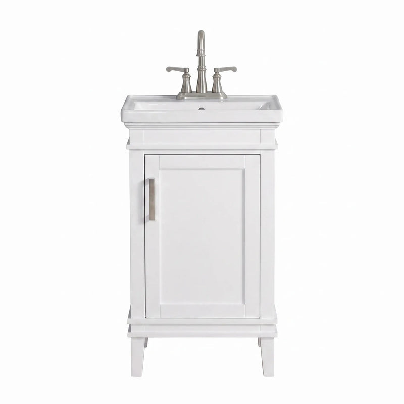 Elmington in Swan White Vanity 20" with Porcelain Top