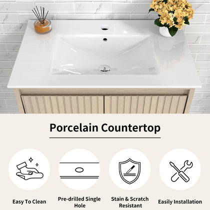 Mena 30" Single Vanity With Porcelain Top