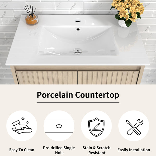 Mena 24" Single Vanity With Porcelain Top
