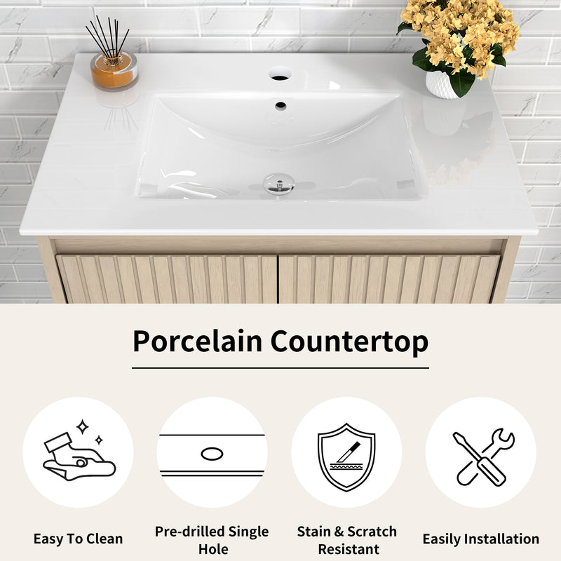 Mena 24" Single Vanity With Porcelain Top