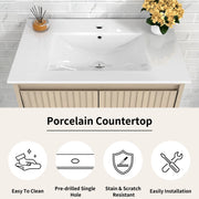 WM-Mena 30" Single Vanity With Porcelain Top