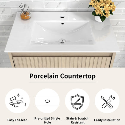 Mena 24" Single Vanity With Porcelain Top