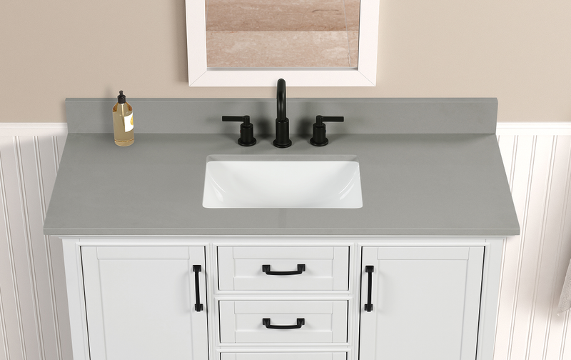 43" Earth Gray Quartz Vanity Top with Sink