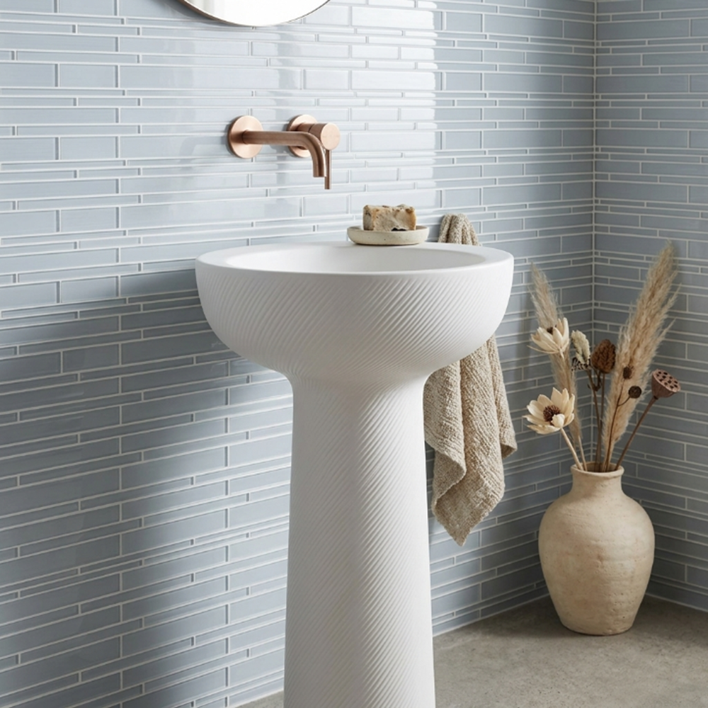 6-in x 18-in Ice Glass Mix Random Strip Decorative Mosaic Wall Tile( 7.5 sq. ft. /Box )