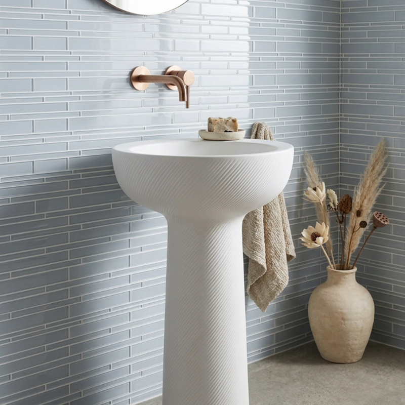 6-in x 18-in Ice Glass Mix Random Strip Decorative Mosaic Wall Tile( 7.5 sq. ft. /Box )