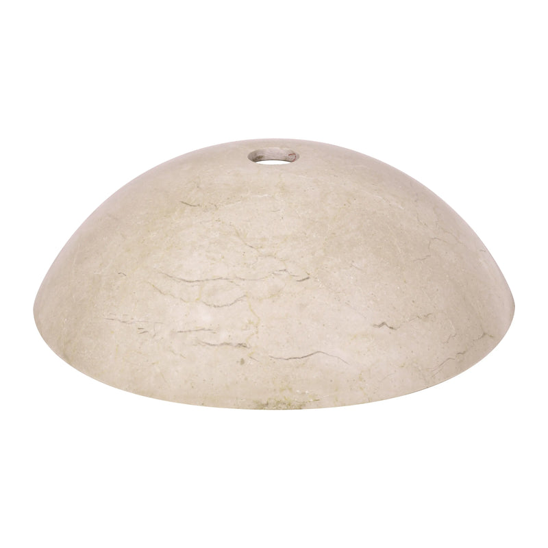 17 Inch Round Bowl Crema Marfil Marble Bathroom Artistic Vessel Sink
