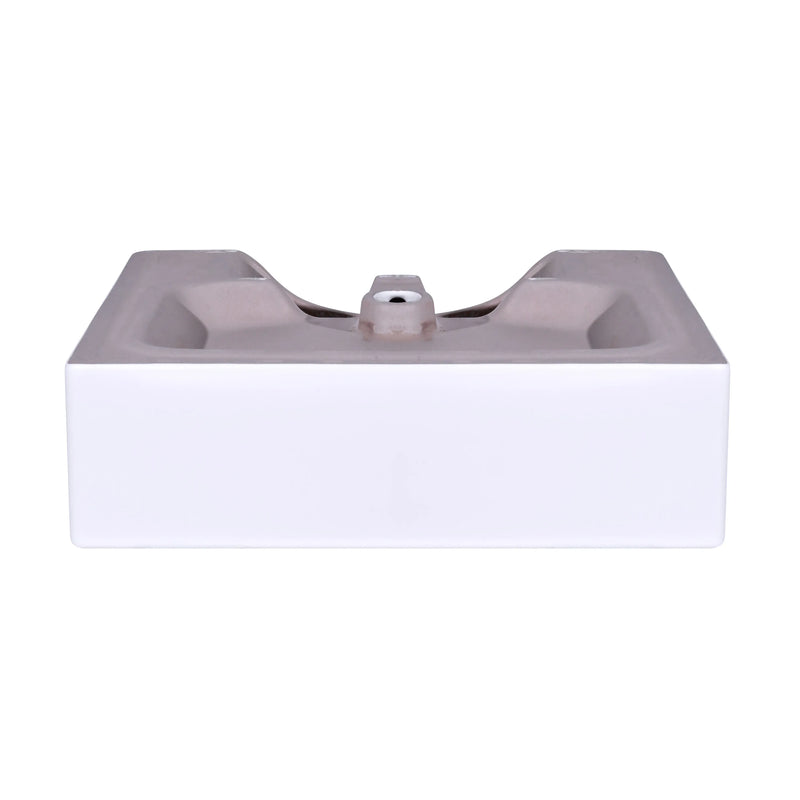 21 Inch Rectangular Modern White Ceramic Bathroom Vessel Sink with Overflow