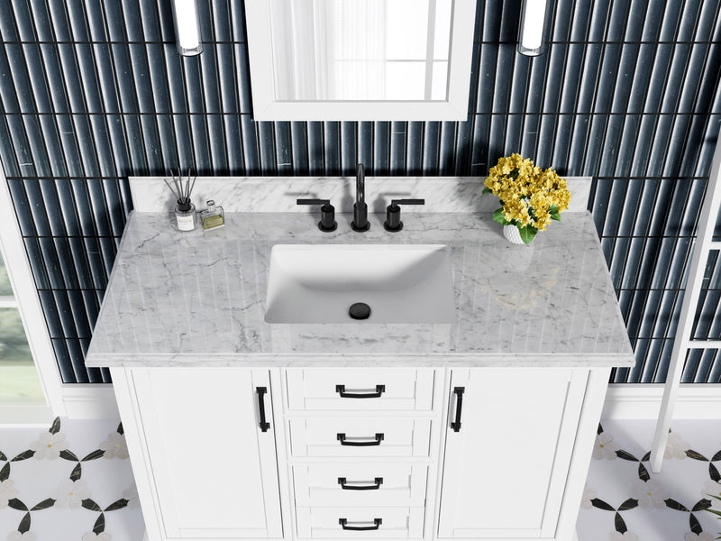 Rhoda 48" Vanity Set with Luxurious Carrara Marble Top