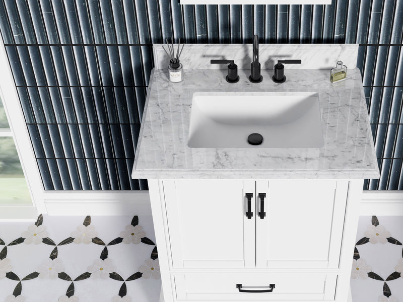 Rhoda 30" Vanity Set with Luxurious Carrara Marble Top