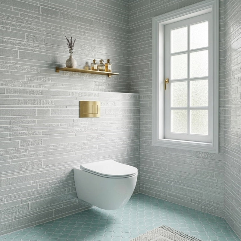 6-in x 18-in Pure Glass Mix Random Strip Mosaic Wall Tile( 7.5 sq. ft. /Box )