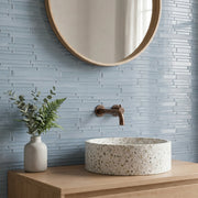 Azure Random Strip 12-in x 12-in Glass Mix Mosaic Wall Tile( 10 sq. ft. /Box )