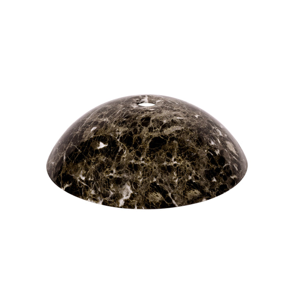 17 Inch Bowl Dark Emperador Marble vessel sink for bathroom display, showcasing deep brown tones and unique natural stone patterns.