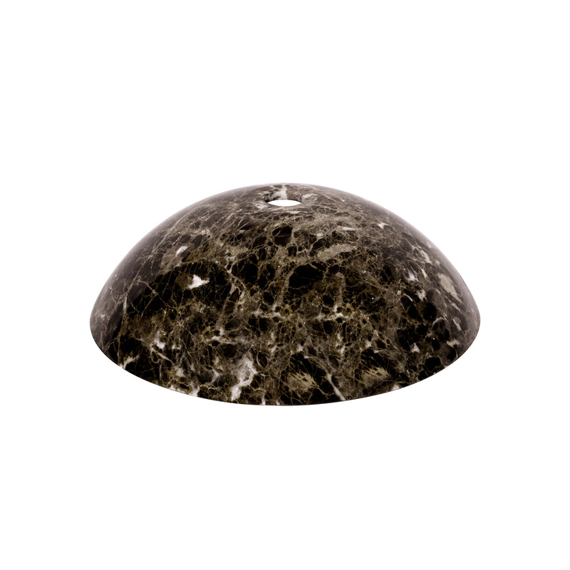 17 Inch Bowl Dark Emperador Marble vessel sink for bathroom display, showcasing deep brown tones and unique natural stone patterns.