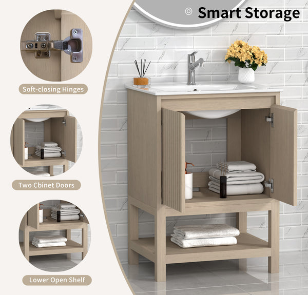 Mena 24" Single Vanity With Porcelain Top