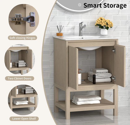 Mena 24" Single Vanity With Porcelain Top