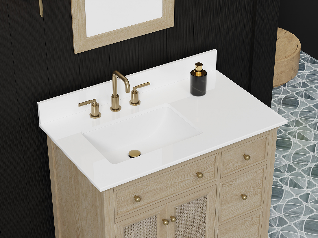 Ronnie 36" Vanity Set with Pure White Quartz Countertop