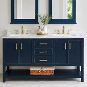 1.0 Manhattan 60" Vanity With Carrara Marble Top