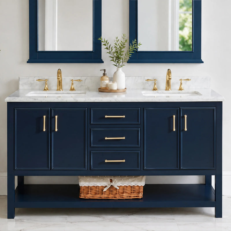 1.0 Manhattan 60" Vanity With Carrara Marble Top