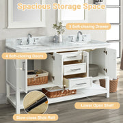 1.0 Manhattan 60" Vanity With Carrara Marble Top
